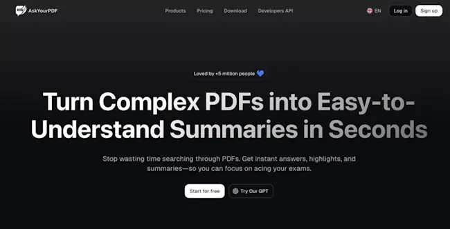 AskYourPDF is an online PDF reader and summarizer AI that enables you to interact with documents conveniently
