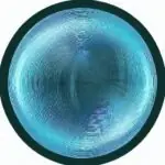 a single electron in a double-slit experiment, its wavefunction depicted as a translucent interference pattern overlaying a dark background, with bright fringe lines radiating outward, the electron's probability cloud shimmering in soft blue hues,…