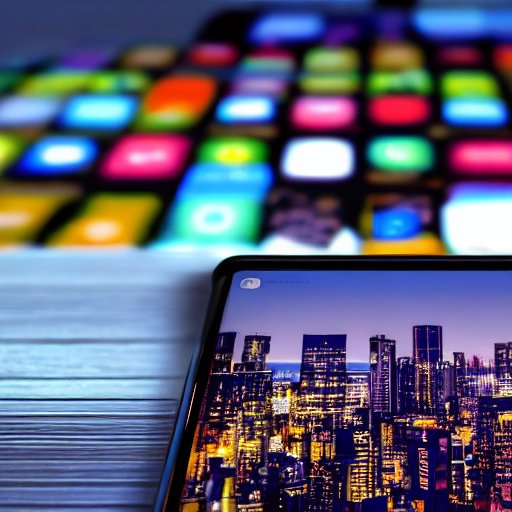 A close-up of the Samsung Galaxy S26 Ultra’s screen displaying an AI-powered interface with real-time language translation and smart scheduling features. Cinematic lighting highlights the vibrant colors and sharp details, set against a blurred cit…