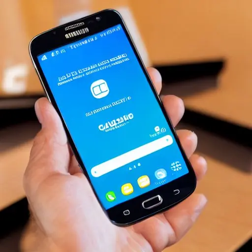 A customer using the Samsung Galaxy S26 Ultra to make a GCash payment, with the phone’s screen showing a confirmation message. The modern retail store background displays other Samsung products, and the customer’s satisfied expression highlights t…
