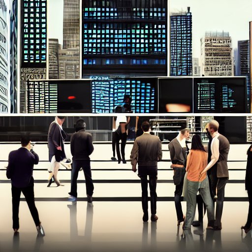 A wide shot of diverse individuals using Samsung Galaxy S26 devices in business meetings, photography sessions, and casual settings within a modern urban environment. Cinematic lighting highlights softly glowing screens, emphasizing the S26 series…