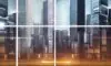 Split-screen illustration: left side shows a bustling city skyline with cloud servers hovering above skyscrapers, right side displays a network of IoT devices and edge nodes integrated into street furniture, highlighting the contrast between cloud…