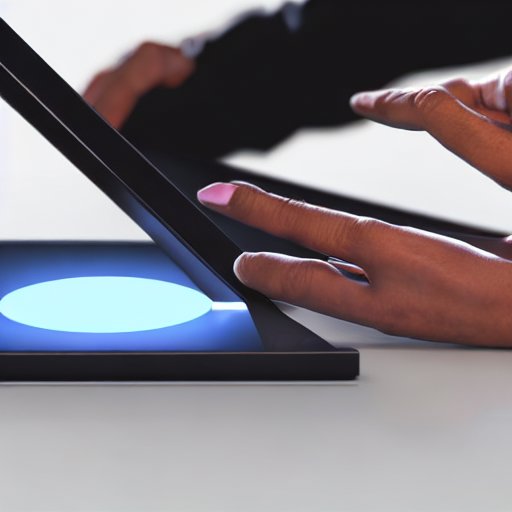 A close-up of a hand holding a tablet displaying ethical AI guidelines within a sterile laboratory. The scene captures the serious tension and moral weight of ensuring technology remains a tool for human progress.