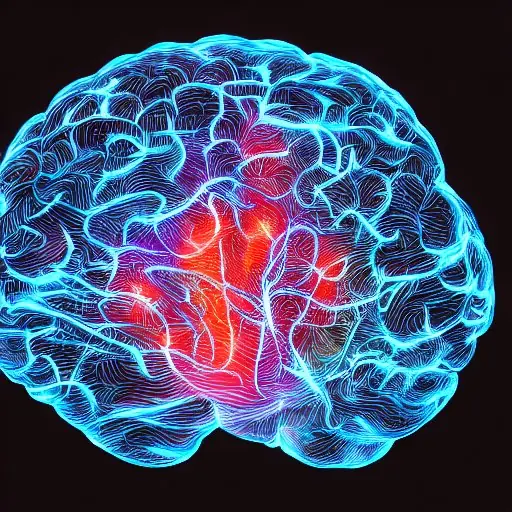 A conceptual illustration of a realistic human brain merging with a glowing digital network, symbolizing the fusion of biology and technology in the development of living brain cells for advanced AI computing.