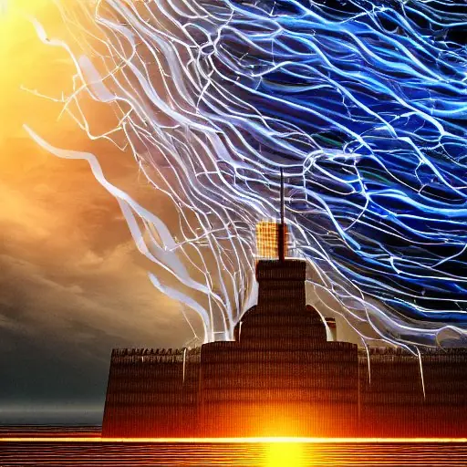 A conceptual illustration of a secure digital fortress made of light and code protecting a network. Inside, a glowing core represents the AIDA™ system, symbolizing safety and value against stormy digital clouds.