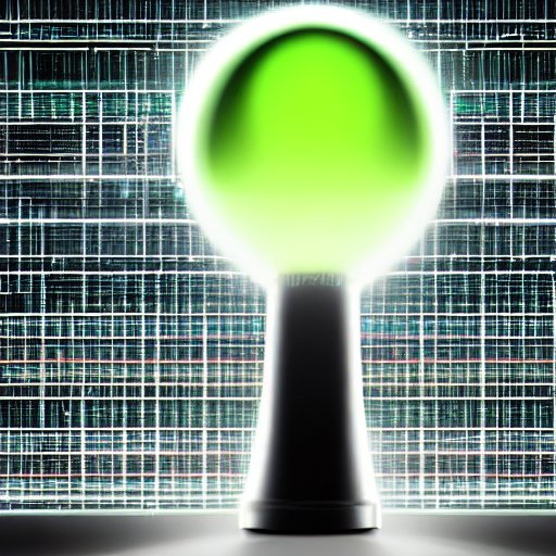 A crystal scale balances a glowing green innovation orb against a red ethics orb, symbolizing the business risks and governance needed for responsible AI deployment in a dark server room.