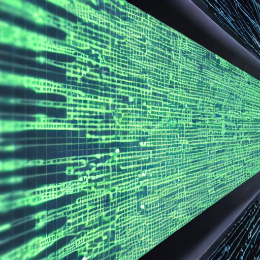 A developer types on a glowing keyboard as an AI-driven Ansible terminal executes secure automation commands, surrounded by floating data nodes in a modern data center.