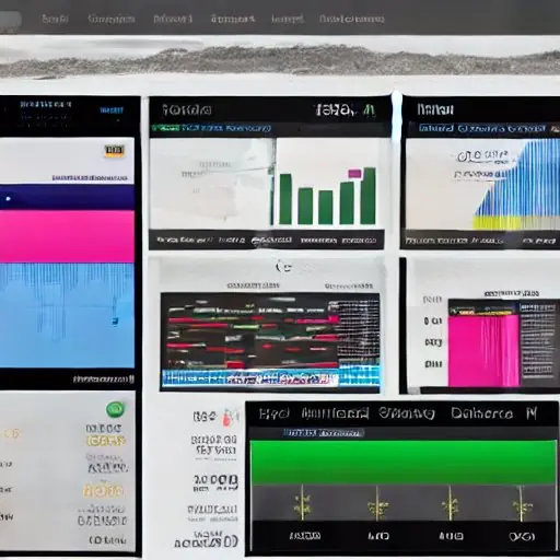 A digital dashboard visualization displays complex neural network graphs with glowing nodes and pulsing data lines in deep blues and vibrant greens, representing real-time inference metrics on a clean, high-contrast interface.