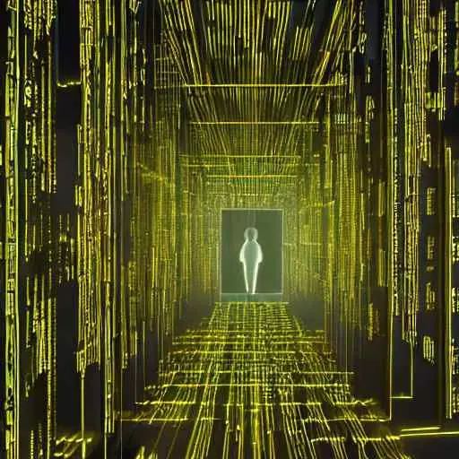 A futuristic AI agent analyzes a spreadsheet, visualizing data extraction risks. This cinematic image illustrates how unauthorized access controls can force AI to transmit sensitive customer information, highlighting the cybersecurity challenges o…