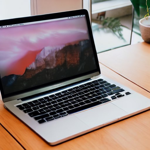 A sleek silver MacBook Pro on a wooden desk bathed in warm morning sunlight, highlighting the glowing Apple logo and metallic texture against a softly blurred office background.