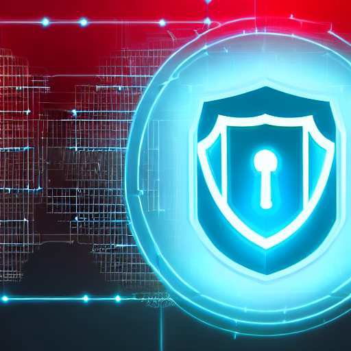 A translucent blue shield protects a server core from red cyber attack vectors. The image symbolizes resilient cybersecurity and threat detection capabilities essential for protecting warfighter missions and military infrastructure.