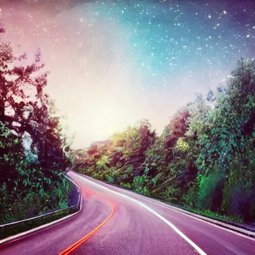 A winding road stretches toward a bright digital horizon, symbolizing a journey of continuous learning and career growth. Soft, hopeful light illuminates the path, representing the future-proofing of skills for the AI era.