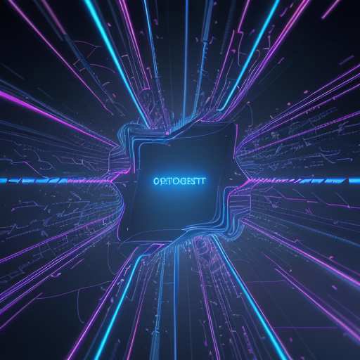 Abstract visualization of software-defined memory architecture with flowing code lines and data packets. Vibrant neon nodes on a dark background illustrate efficient resource allocation, compression algorithms, and the connection between hardware …