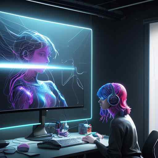 Artists wearing neural interface headsets sculpt vibrant, floating holographic art in a cinematic studio, illustrating how AI augments creative workflows rather than replacing human talent.