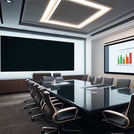 Executives review a high-tech dashboard displaying global supply chain metrics in a warmly lit corporate boardroom, discussing strategic expansion plans.