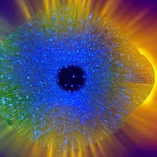 Microscopic view of atomic nuclei fusing at room temperature inside a catalyst chamber, with glowing particles colliding and releasing golden energy waves against a deep blue scientific background.
