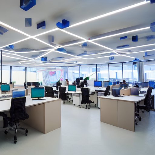 Young developers and entrepreneurs collaborate at high-tech workstations in a vibrant Casablanca innovation hub, illuminated by blue LEDs and natural light, showcasing a thriving startup ecosystem.