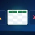 Illustration with a spreadsheet, a warning sign and a malware bug