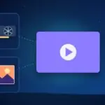 Illustration with a video player, a graphics card and a picture