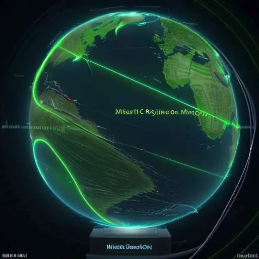 A global map features glowing green network lines connecting major cities, pulsing to symbolize resilient infrastructure and continuous uptime. The scene illustrates scalable connectivity supporting business growth and advanced edge computing solu…