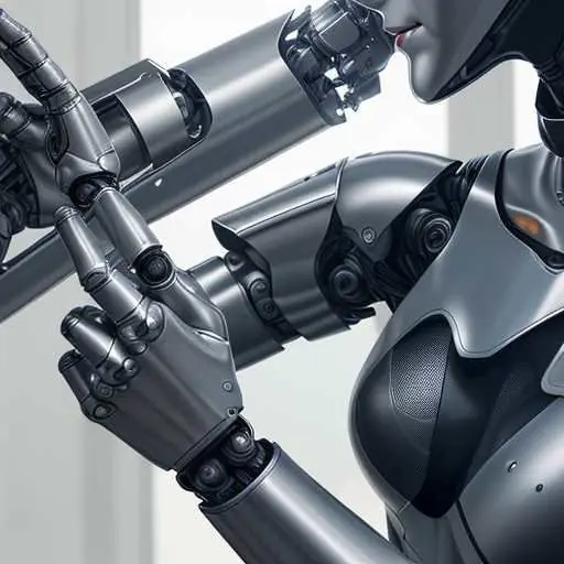 A robotic hand carefully lifting a fragile object, illustrating safe manipulation.