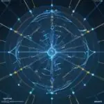 Cinematic visualization of a complex, glowing neural network city grid, illustrating interconnected pathways for reasoning, context, and specialization in advanced AI computation.