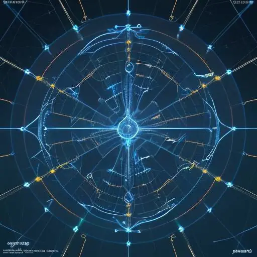 Cinematic visualization of a complex, glowing neural network city grid, illustrating interconnected pathways for reasoning, context, and specialization in advanced AI computation.