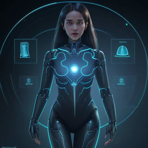 Expert points to a data anomaly on a glowing holographic AI interface in a modern control room, symbolizing human oversight and control over advanced systems.