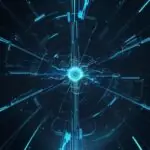 Futuristic digital landscape depicting a self-healing network architecture with glowing blue data streams and fiber optics. Floating circuit boards repair themselves with golden light pulses, symbolizing autonomous infrastructure resilience and se…