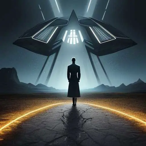 Leader at a crossroads, choosing a bright, futuristic path over a dim, traditional one, symbolizing a major strategic pivot and forward momentum.