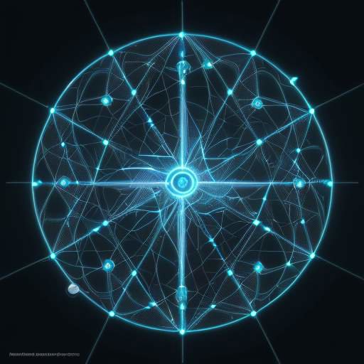 Futuristische Darstellung eines komplexen Netzwerks aus miteinander verbundenen Knotenpunkten und leuchtenden Datenströmen, das die Synthese verschiedener Wissensbereiche symbolisiert.