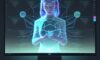 Student interacts with a glowing, holographic knowledge dashboard in a modern library, visualizing personalized learning pathways and deep understanding.