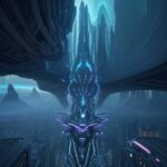 Surreal, hyper-detailed cityscape at dusk blending Art Deco and bioluminescent architecture, showcasing advanced technology and wonder.