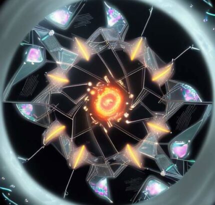 A cinematic close-up of a glowing, heat-damaged silicon wafer transitioning into a shimmering, crystalline quantum processor, symbolizing the evolution from traditional computing to quantum technology.