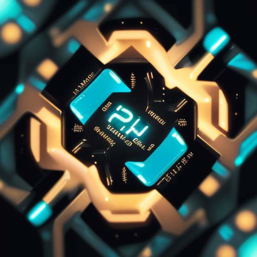 A macro close-up of a high-end GPU chip featuring glowing golden circuitry and neon blue accents on a detailed silicon wafer.