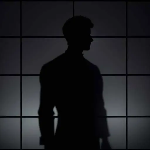 A silhouette of a professional looking through a foggy glass pane at a glowing, distorted digital grid, symbolizing the difficulty of gaining visibility into complex, obscured IT networks.