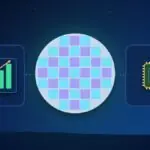 Illustration with a silicon wafer, a rising chart and a processor chip