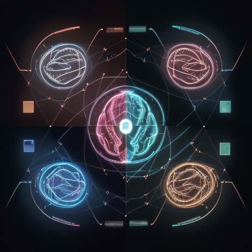 A split-screen visual merging a complex 3D data network with a glowing digital brain, joining in the center to form a glowing shield icon representing the fusion of data structure and artificial intelligence.