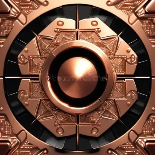 Macro close-up of a high-end silicon wafer and GPU chip, showcasing intricate gold and copper circuitry patterns and complex microarchitecture under dramatic lighting.