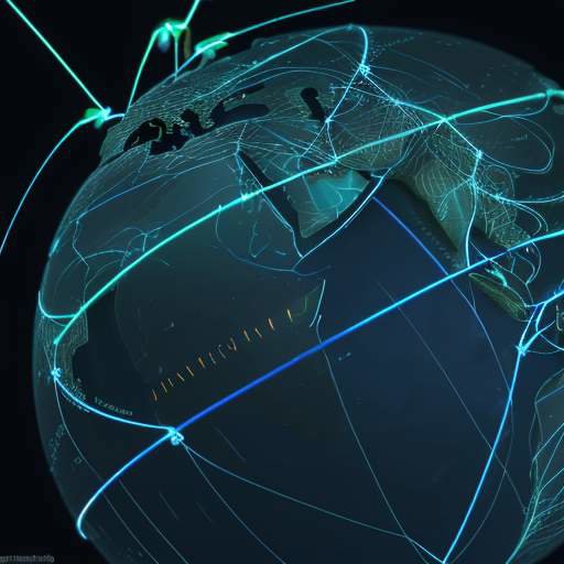 A photorealistic digital world map glowing with interconnected blue and green lines and nodes, symbolizing a global network of high-speed data flow and seamless connectivity.