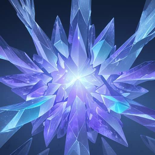 Abstract visualization of glowing crystalline structures flowing through a digital stream of light and energy, representing organized data streams in shades of icy blue and deep violet.