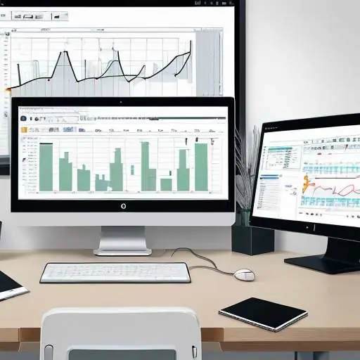 A split-screen comparison showing a cluttered desk with multiple messy monitors on the left transitioning into a clean, minimalist workspace with a single organized dashboard on the right.