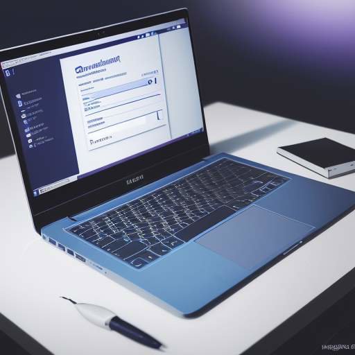 Close-up of a laptop displaying a secure two-factor authentication login screen, with a smartphone showing the matching verification code beside it, set against a dimly lit modern office with soft blue and purple ambient lighting.
