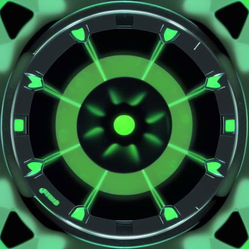 Silicon wafer under high-magnification microscope with RF front-end chips highlighted in neon green, inspected by cleanroom technicians in bunny suits
