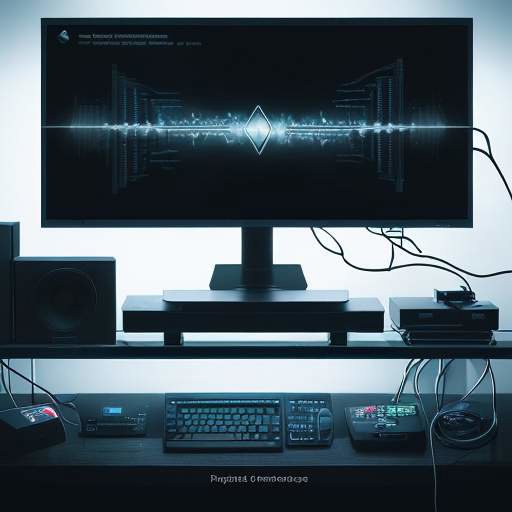 A close-up of hands typing on a backlit mechanical keyboard in a dimly lit room, with dual monitors in the background displaying complex data flow diagrams and cloud infrastructure graphs.