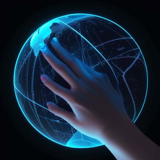 A human hand reaching toward a glowing holographic globe made of data points and interconnected lines against a dark blue background, symbolizing secure digital connectivity.