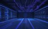 A cinematic, futuristic server room featuring glowing blue and purple fiber optic cables and a holographic quantum processor, symbolizing the shift toward physics-based quantum security.