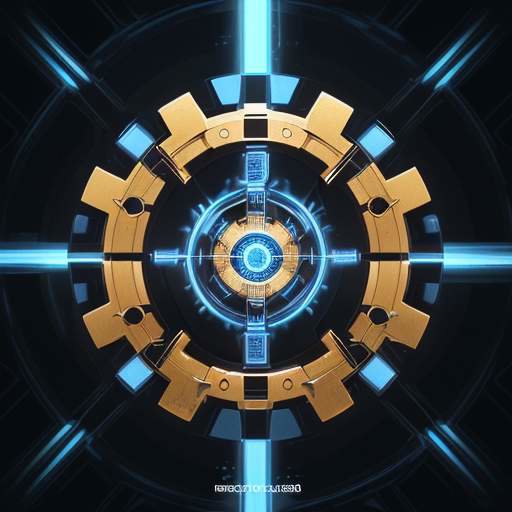 Two massive interlocking gears made of glowing blue and gold metal with visible microchips, symbolizing a collaborative technology partnership and integrated infrastructure.
