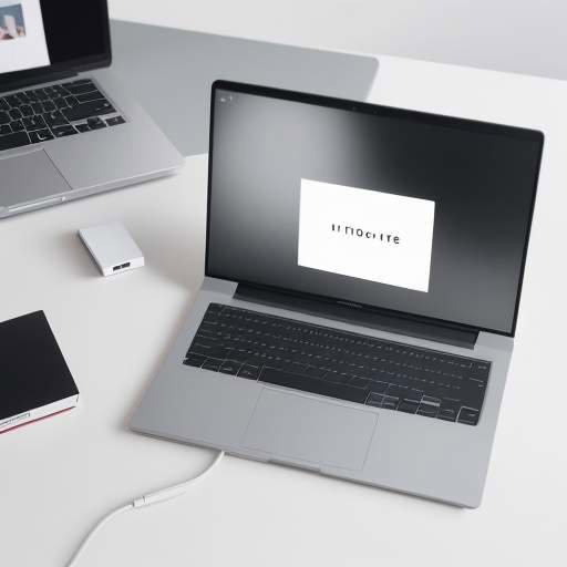 A sleek laptop sits next to an external hard drive and a high-speed SSD in a bright, minimalist studio setting, symbolizing secure data backup and storage.