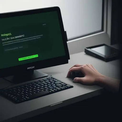 A split-screen image showing a person's hands typing on a mechanical keyboard next to a smartphone displaying a terminal window with green text, illustrating the transition between desktop and mobile workflows.